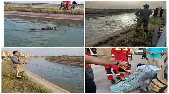 غرق شدن مرد جوان در کانال آب مهرگان