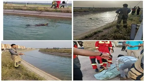 غرق شدن مرد جوان در کانال آب مهرگان