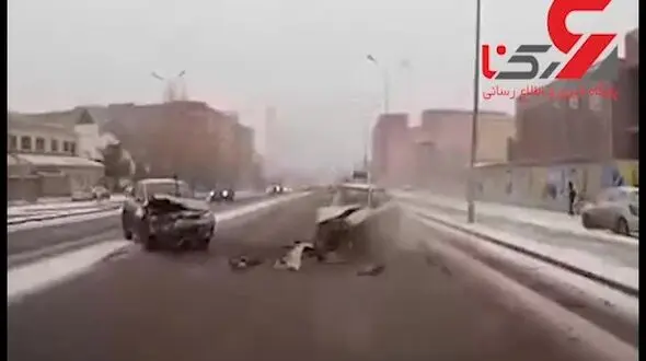 فیلم لحظه وحشتناک تصادف شاخ به شاخ 