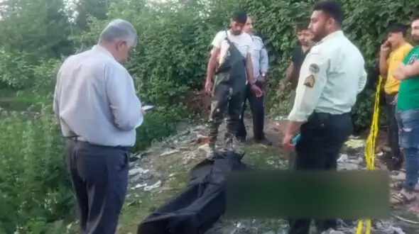 فیلم پیدا شدن جسد زندانی فراری 36 ساله در رودخانه حویق گیلان !