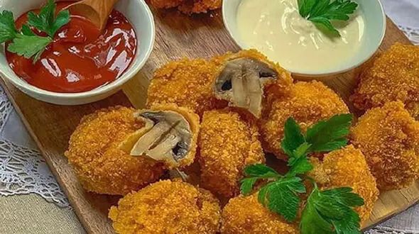 طرز تهیه قارچ سوخاری بدون آرد سوخاری + فیلم