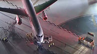 برخورد هواپیما با اتوبوس در فرودگاه لس‌آنجلس/ ۵ تَن زخمی شدند