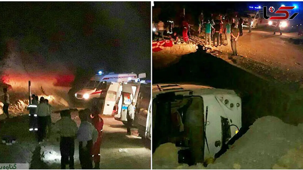 فوری / سقوط وحشتناک مینی‌بوس با ۱۶ سرنشین به دره در گچساران