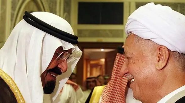 سفر در زمان؛ حضور پادشاه عربستان در منزل شخصی آیت الله رفسنجانی در تهران+عکس