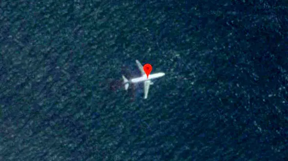 اشتباه GoogleMap درباره هواپیمای ناپدید شده مالزی +عکس
