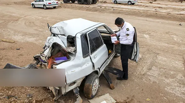 تصادف مرگبار دو دستگاه خودروی سواری
