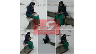 تدریس خانم معلم اشنویه ای نشسته بر برف، وسط بوران / آقای وزیر اینجا موبایل آنتن نمی دهد! + عکس