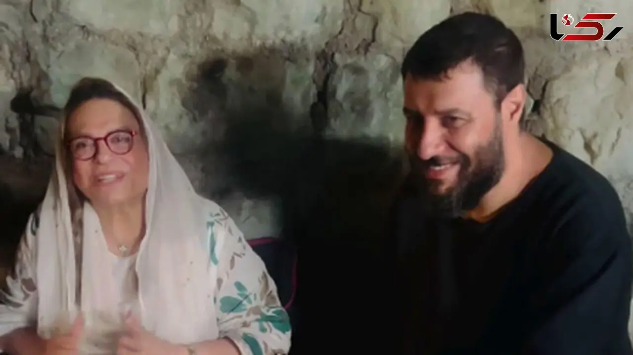 فیلم دیدار گوهر خیراندیش با هومن سیدی و جواد عزتی در پشت صحنه سریال «وحشی»  / ببینید چی میگه !