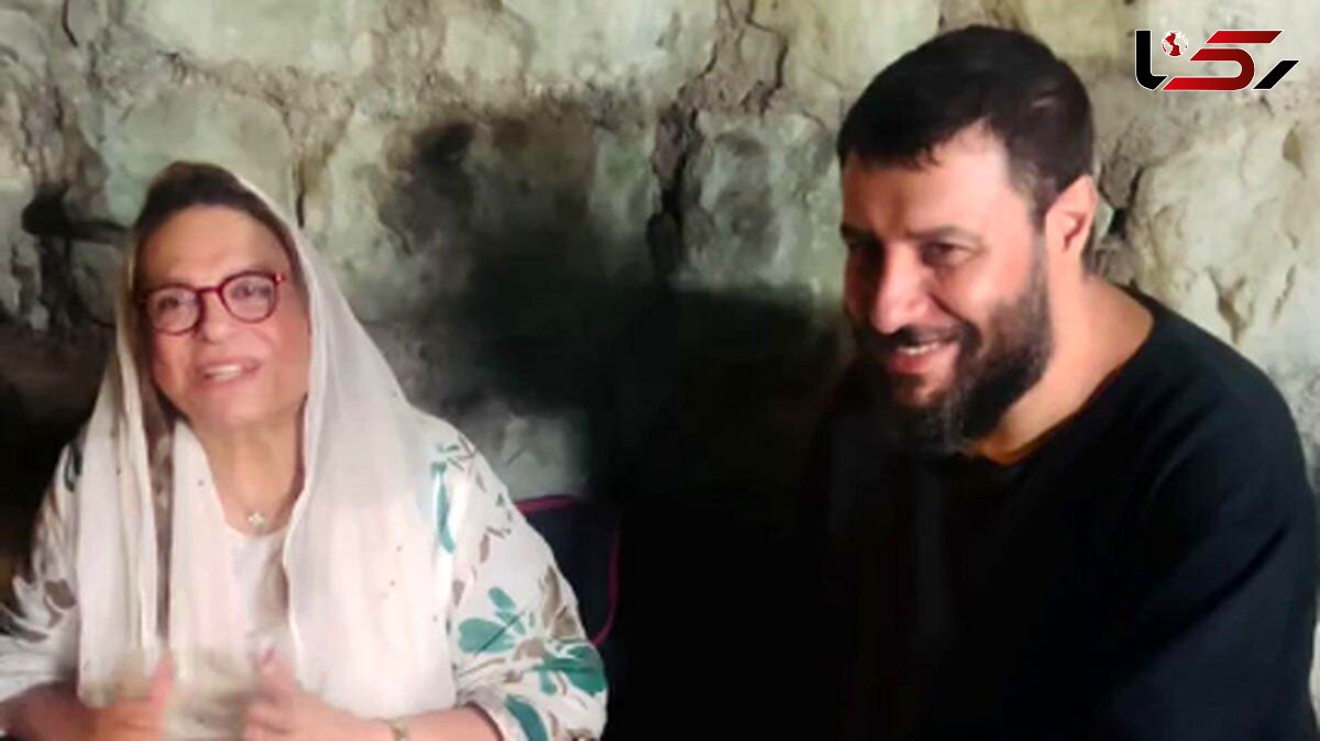 فیلم دیدار گوهر خیراندیش با هومن سیدی و جواد عزتی در پشت صحنه سریال «وحشی» / ببینید چی میگه !