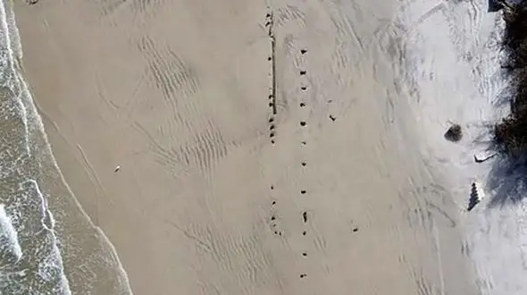 کشف‌ اتفاقی یک کشتی اسرارآمیز پس از طوفان + عکس