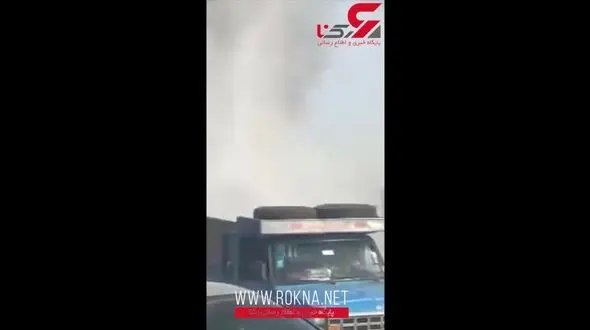 آتش سوزی مهیب تریلی در جاده امام رضا+ فیلم