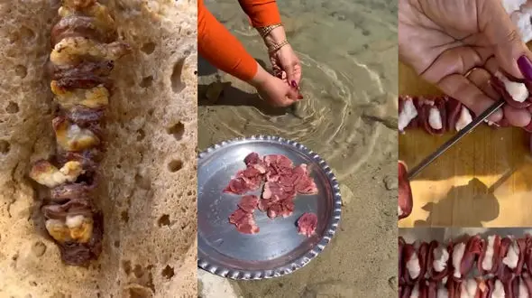 طرز تهیه دل و دنبه کبابی + فیلم 