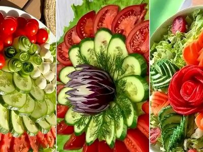 چیدمان سالاد کاهو برای مجالس شیک؛ تزئین سالاد به صورت حرفه‌ ای