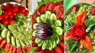 چیدمان سالاد کاهو برای مجالس شیک؛ تزئین سالاد به صورت حرفه‌ ای