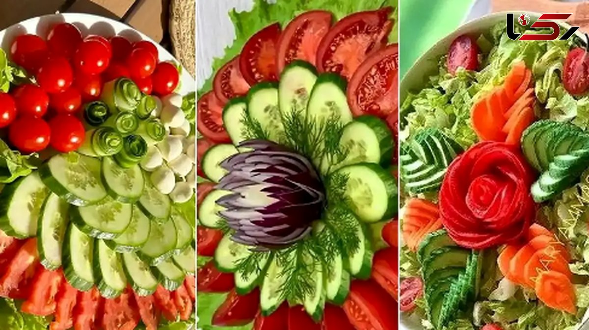 چیدمان سالاد کاهو برای مجالس شیک؛ تزئین سالاد به صورت حرفه‌ ای