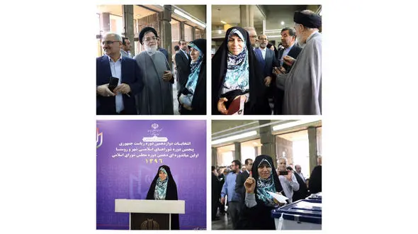 معاون رئیس جمهور در حال رای دادن+ عکس