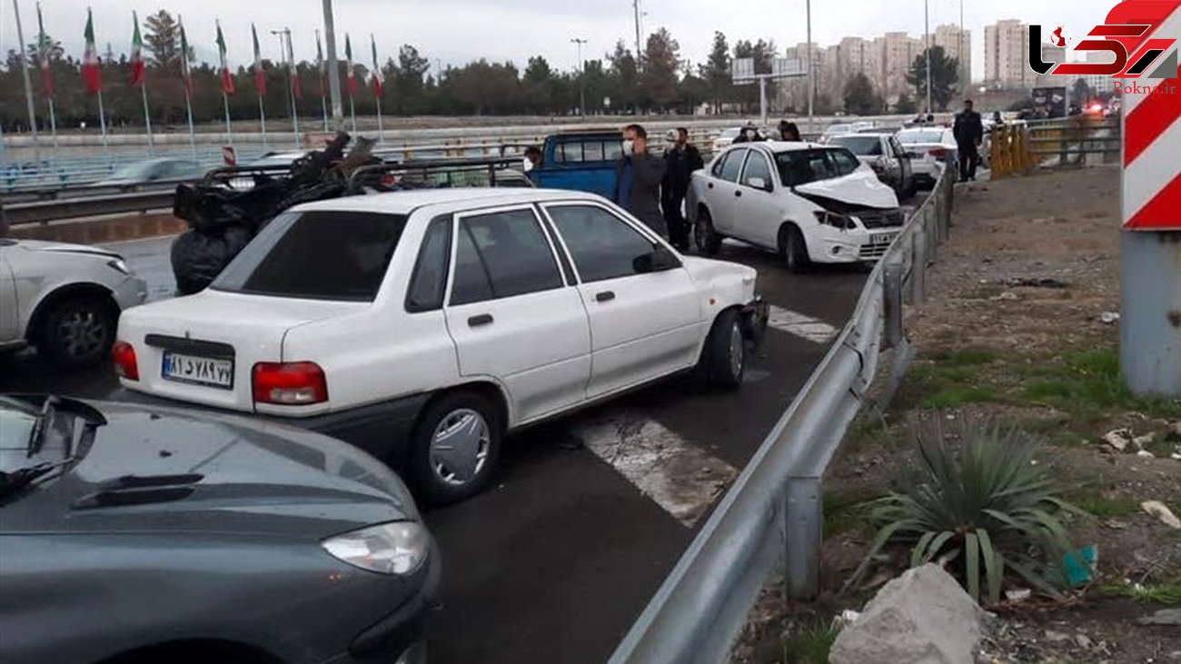 5 مصدوم در تصادف زنجیره ای چند خودرو در اتوبان پاسداران تبریز