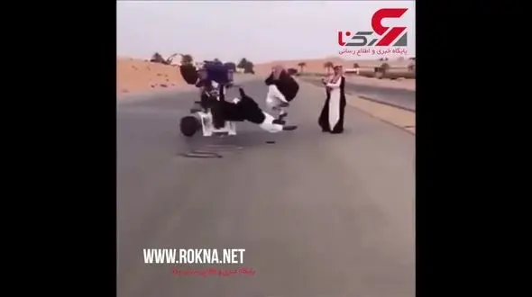 تفریح احمقانه و خطرناک سه جوان عرب در خیابان!+ فیلم