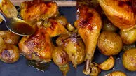 طرز تهیه مرغ برشته با مخلفات + فیلم