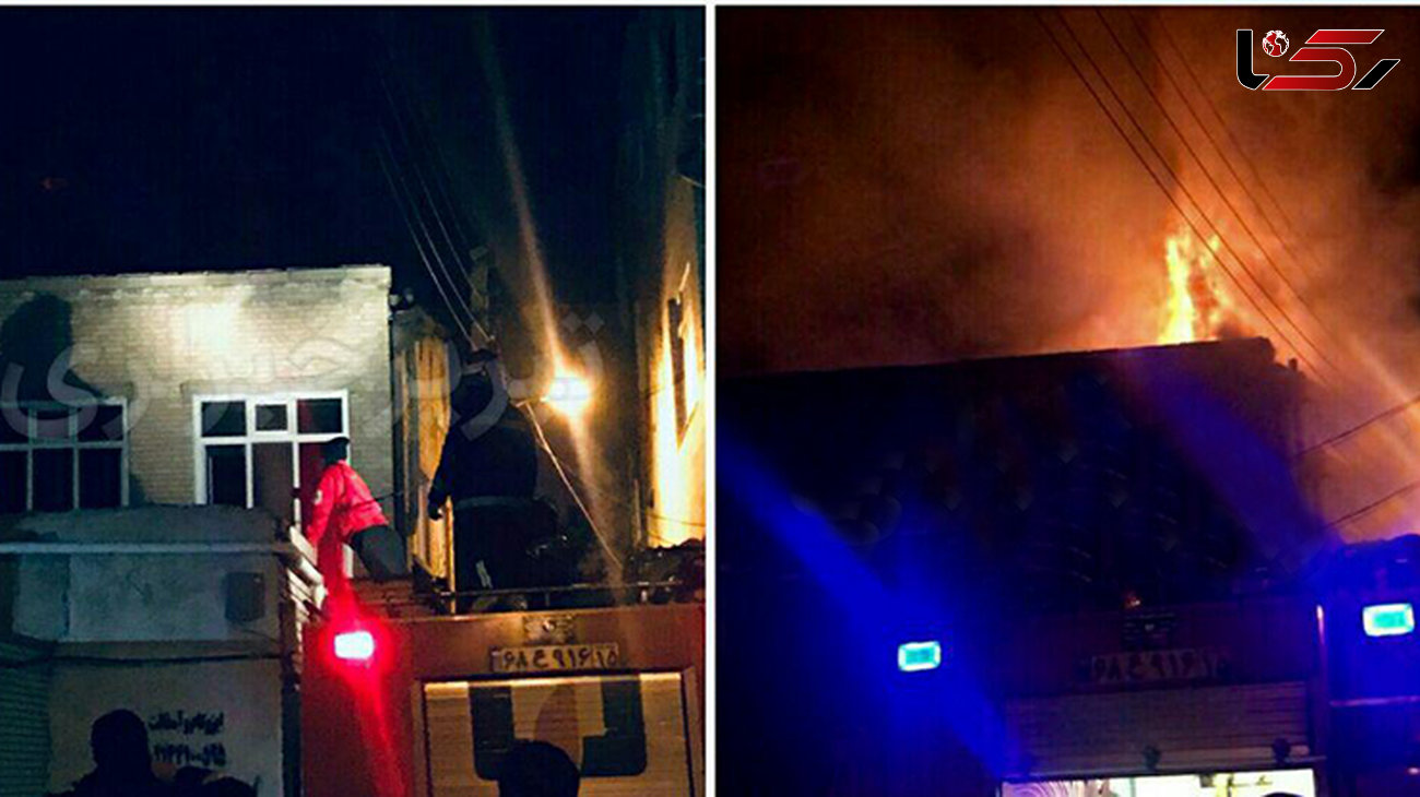 آتش سوزی شدید خانه ای در خیابان طالاقانی تبریز+عکس