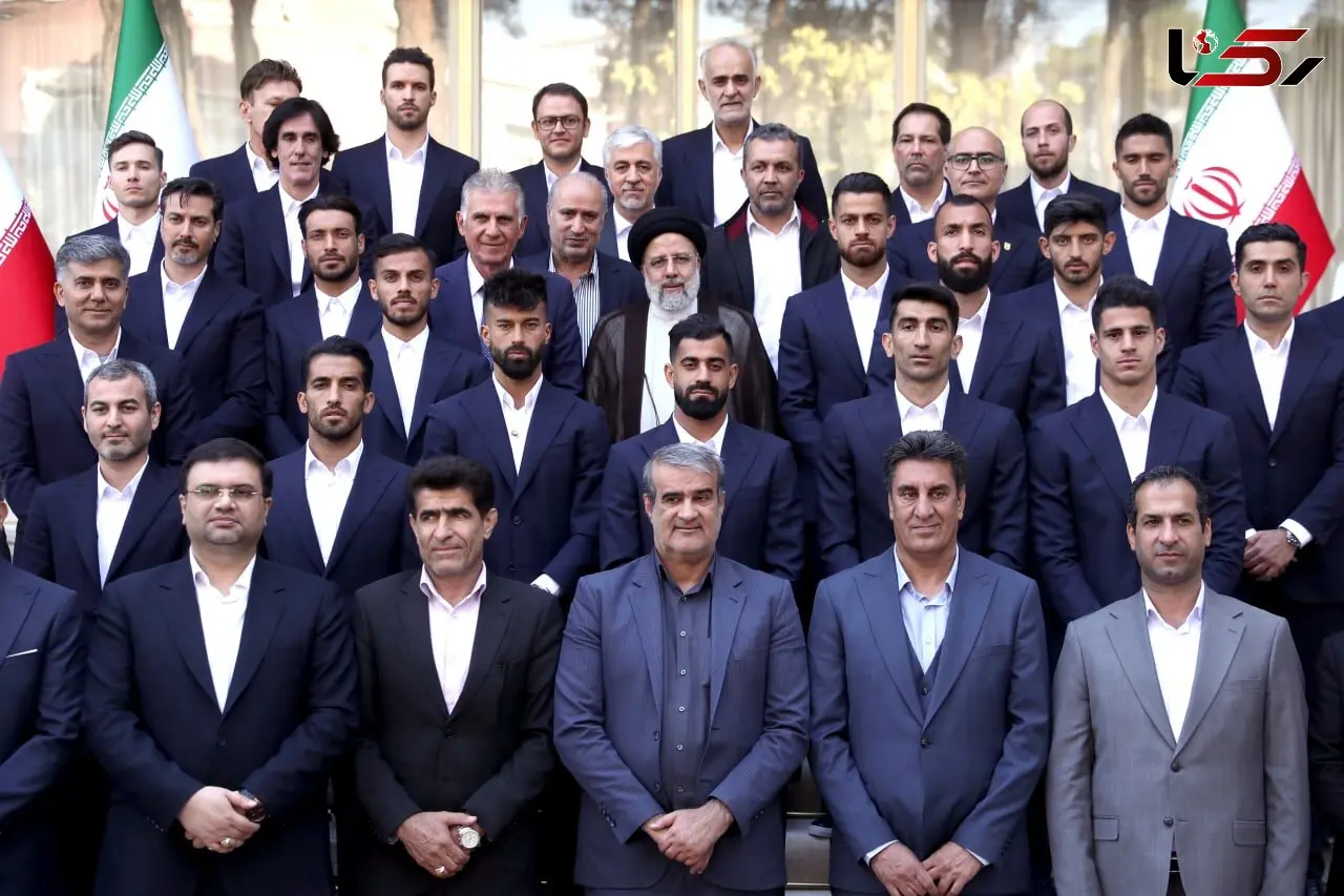 فریم باقی مانده از حضور ملی پوشان در دیدار با رئیس جمهور