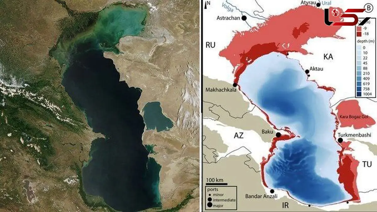 طی ۱۸ سال سطح آب دریای کاسپین حدود ۳۶هزار کیلومترمربع کاهش یافت/ شمال ایران در خطر گرد و غبار و خشکی