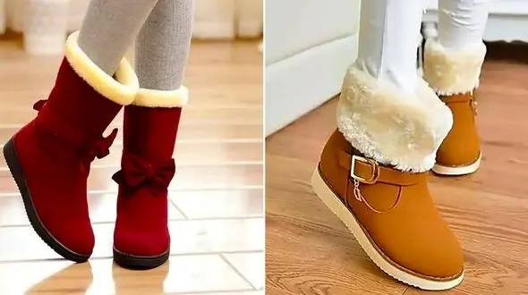 استایل شیک و گرم زمستانی با بوت‌ های خزدار جذاب