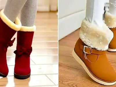 استایل شیک و گرم زمستانی با بوت‌ های خزدار جذاب