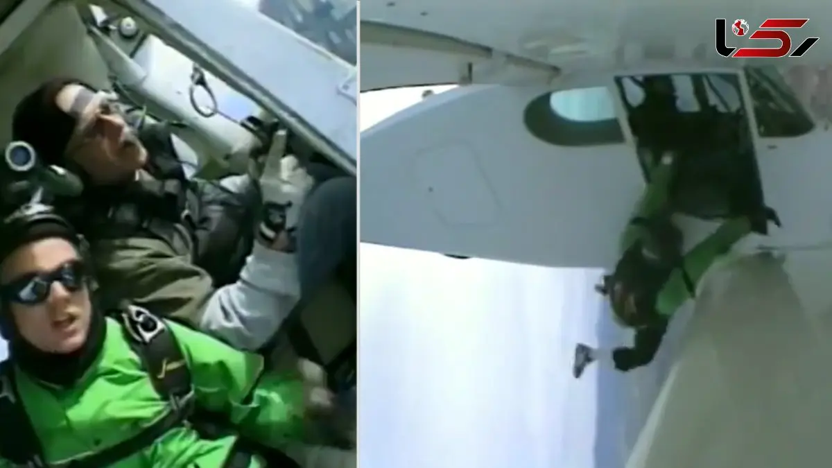 پرش از بالای کوه به درون هواپیما با لباس بالدار + فیلم