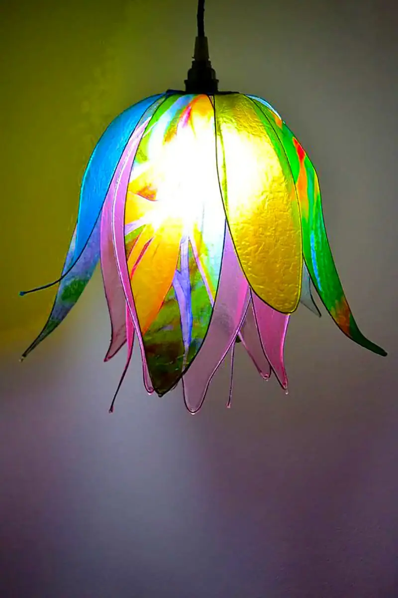 لوستر و چراغ آویز طرح گل عکس