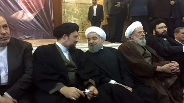 حضور روحانی در مراسم اربعین آیت الله هاشمی +عکس