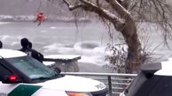 فیلم عملیات نفسگیر برای نجات یک زن در آبشار نیاگار / او داخل خودرویش خفه شد