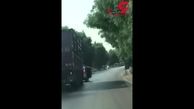 جدال مرگبار پلیس با راننده کامیون+فیلم