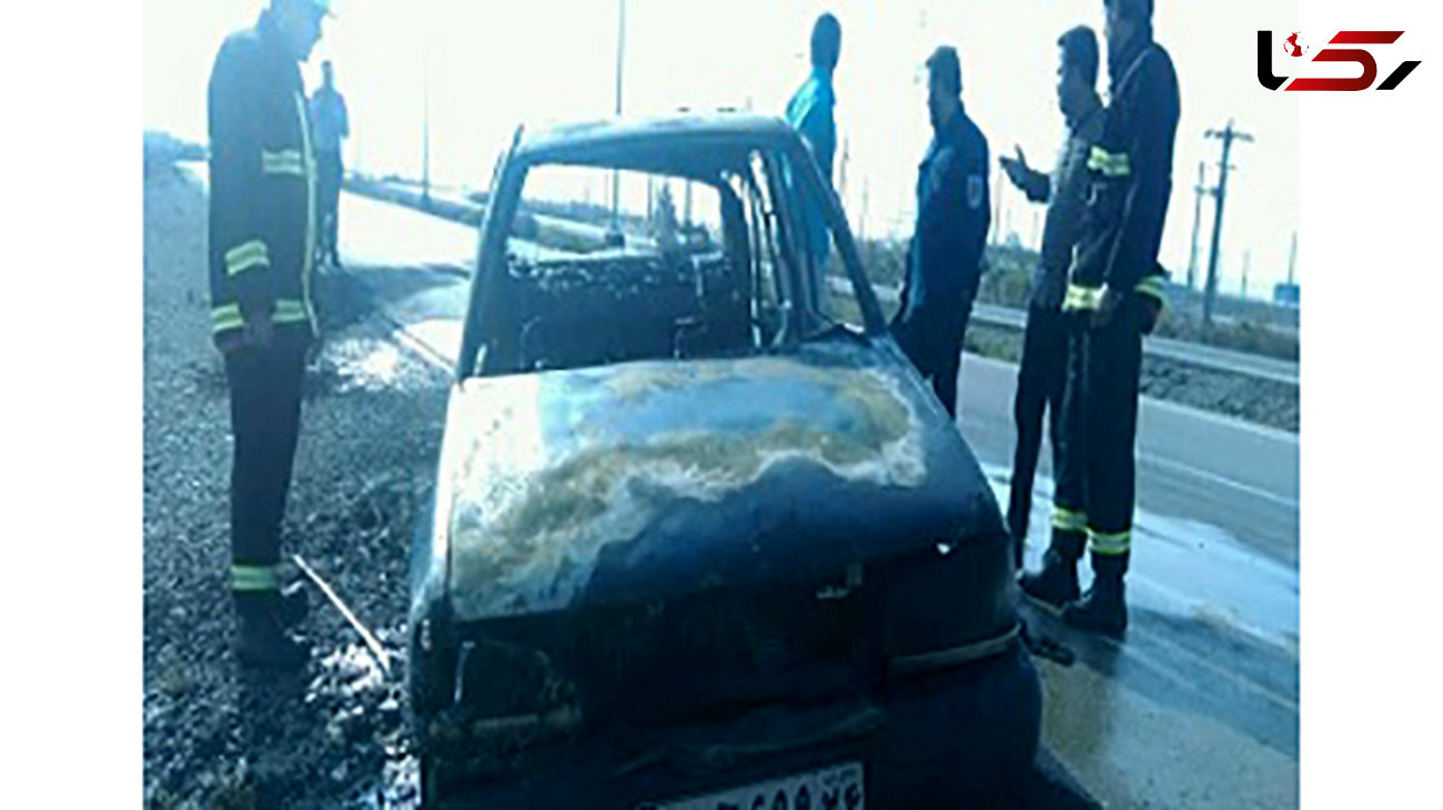 آتش گرفتن یک خودرو در خرمشهر
