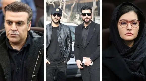 عکس ها/ حضور خانم بازیگران ایرانی با استایلی آلایش در ختم ربابه بختیاری ../ از بهاره افشاری تا پردیس احمدیه تا گلوریا هاردی ... با  چهره هایی پر از غم با پوششی عزادار ...