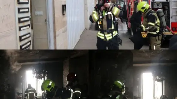 آتش سوزی یک خانه در راه آهن قزوین + عکس ها