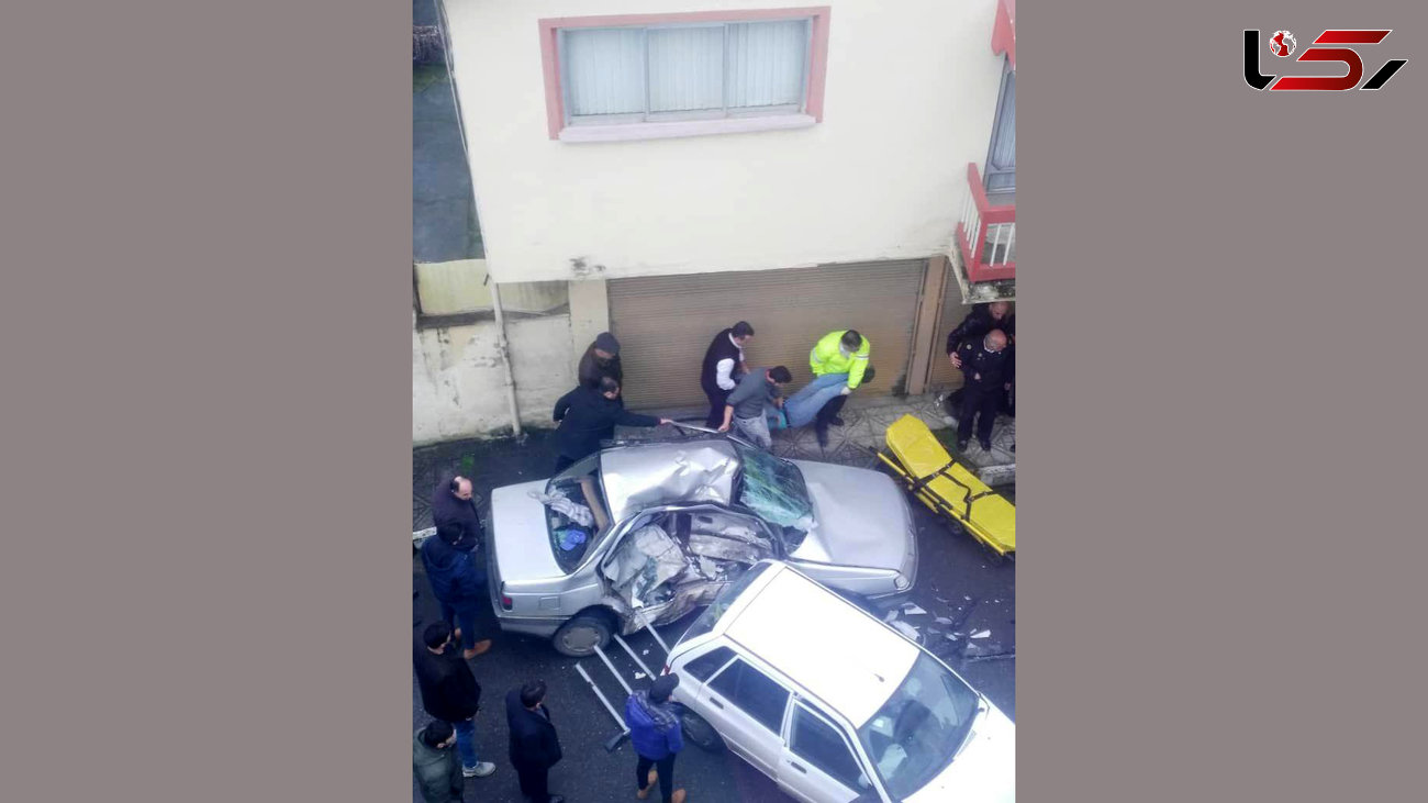 مرگ راننده پژو در تصادف آستارا + عکس