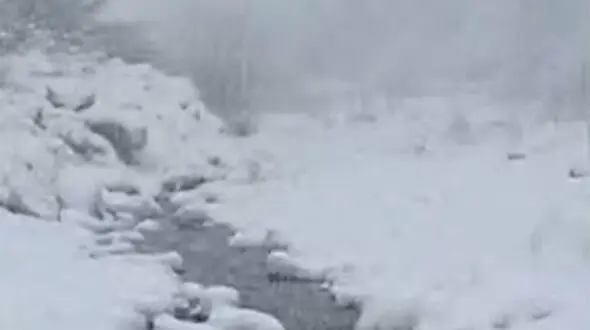 فیلم بارش برف در منطقه کوهستانی سرتنگه سوادکوه