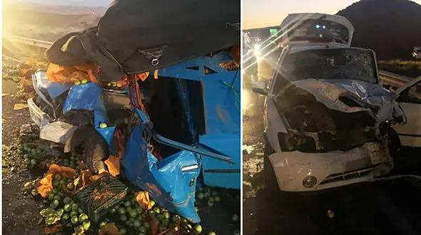 عکس عجیب از مچاله شدن نیسان آبی در شاخ به شاخ با تیبا / در سرچم رخ داد + عکس