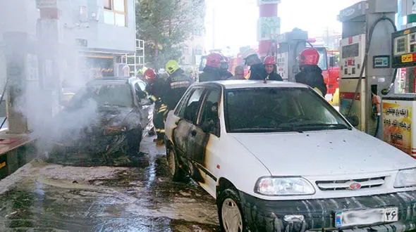 تلفن همراه پمپ بنزین راسک را به آتش کشید 