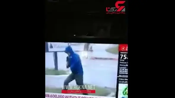 ضایع شدن خبرنگار آمریکایی هنگام زیاد کردن پیازداغ طوفان فلورنس + فیلم