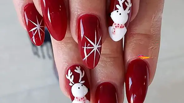 طرح کریسمس روی ناخن + عکس
