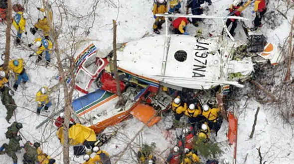 9 کشته درسقوط بالگرد امدادی ژاپنی+عکس حادثه
