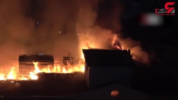 فیلم آتش سوزی مهیب یک ساختمان