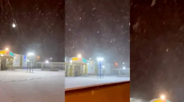 بارش برف و وقوع بوران دیشب ماکو + فیلم 