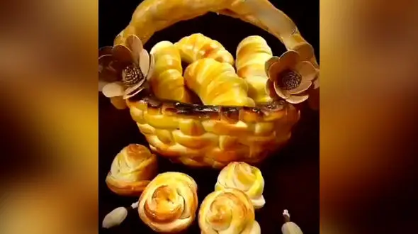 نان به شکل سبد + خمیر جادویی