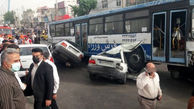 تصادف خونین اتوبوس با 2 خودرو در جاده ساوه