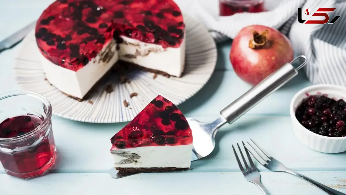چیزکیک انار دسر مجلسی با رنگ و طعم خاص + فیلم 