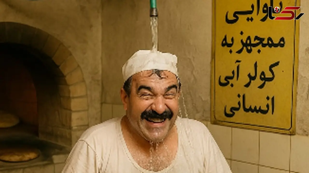خلاقیت خنده‌دار و  تحسین برانگیز شاطر اهوازی برای فرار از گرمای 51 درجه حماسه ساز شد/ تنها راه تو این گرما همینه و بس!