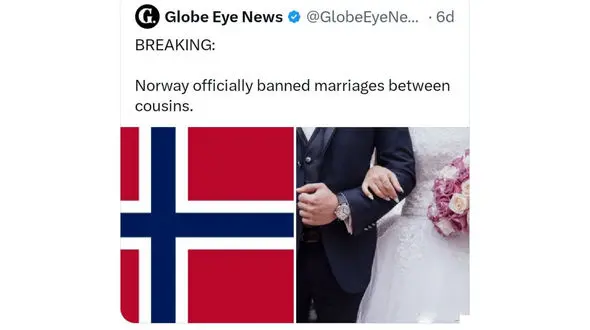 ازدواج فامیلی در نروژ بصورت رسمی ممنوع شد!